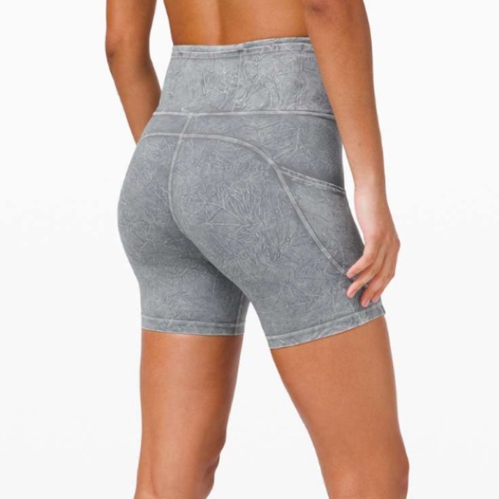lululemon Fast And Free Short 6” Non-Reflective Ice Dye Asphalt Grey Sz 4‎ - Picture 3 of 14